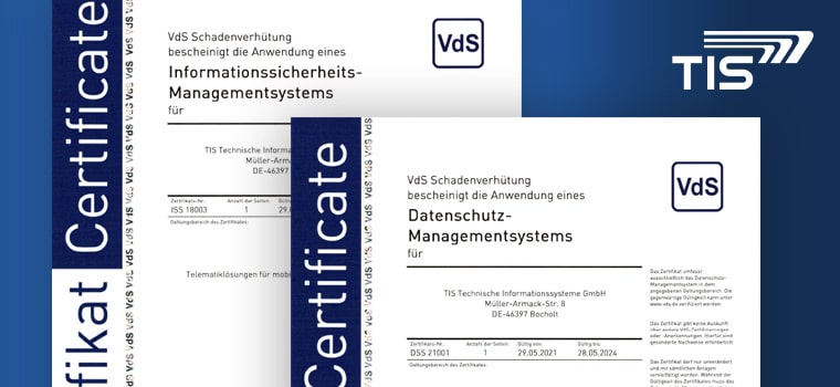 VdS-Zertifizierung der TIS GmbH