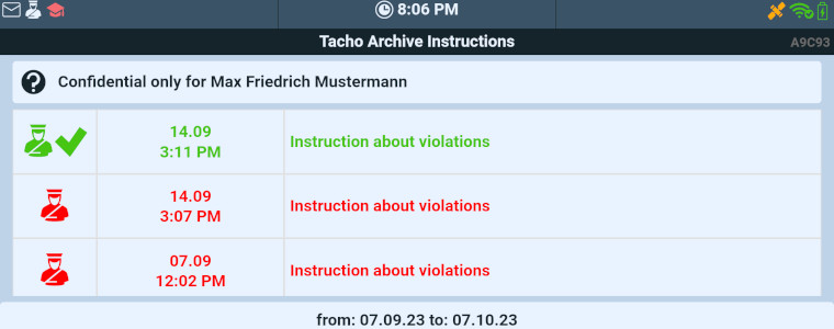 Digital instructions of drivers | TISLOG logistics software