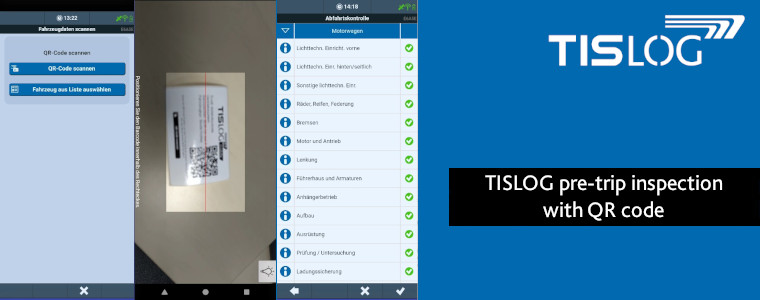 TISLOG pre-trip inspection with QR code