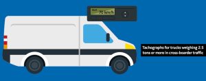 Tachograph requirement for delivery trucks weighing 2.5 tons or more in cross-border traffic