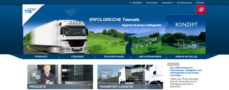 Neuer Webauftritt des Telematikanbieters TIS GmbH